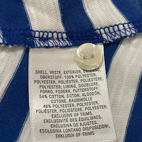 Anthropologie Postmark Crochet Lace Overlay Striped Swing Tank - White/Blue - M - Picture 9 of 11